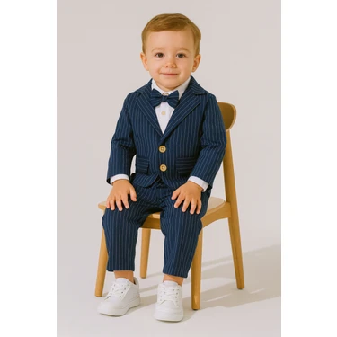 Erkek Bebek Exclusive Cut Luxury Zıbınlı Gömlek Ceketli Takım Elbise Özel Gün Düğün