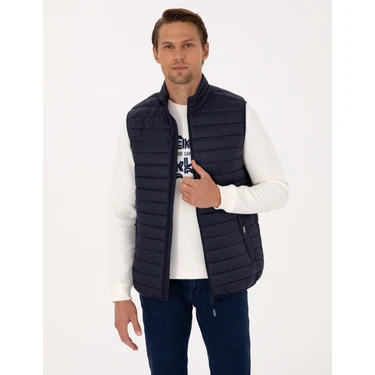 Pierre Cardin Erkek Lacivert Kapitone Yelek