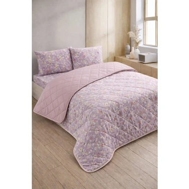 Formeya Kapitoneli Çift Kişilik Desenli Pike - Yatak Örtüsü Takımı 200x230 cm - 2 Adet Yastık