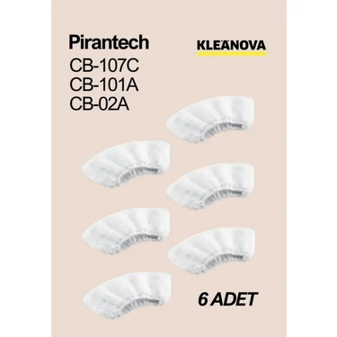 Kleanova Pirantech Buharlı Temizlik Makinesi Uyumlu Yedek Bez Seti 6