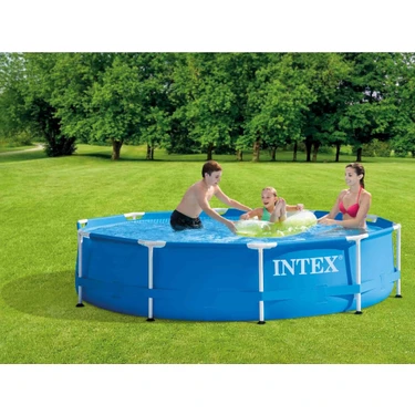 Depomiks 28210 Intex 3.66 Metre Prefabrik Havuz - Paslanmaz Çelik Ayaklı Dev Bahçe