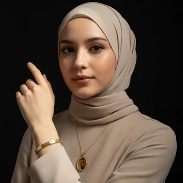 TrendyX Nazar Boncuklu Kolye ve Ayetel Kürsi Bileklik Seti Gold Çelik Şans