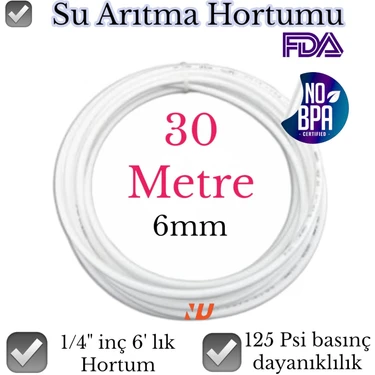 Nefa Su Arıtma Hortumu 1/4 Inç 6 mm 30