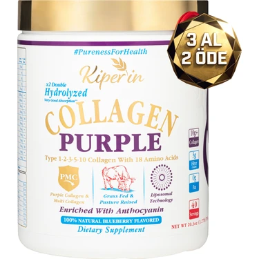 Kiperin %100 Saf ve Doğal Mor & Çoklu Kolajen Peptitleri içeren Lipozomal Teknoloji Diyet Takviyesi