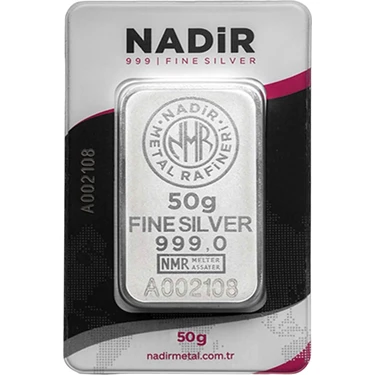Nadir Gold 50 Gram Külçe Gümüş 999