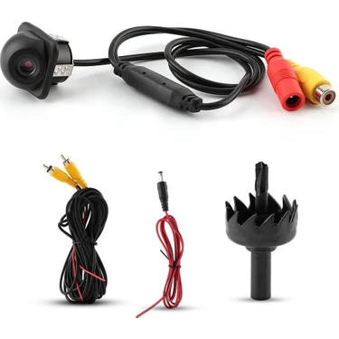 Car Universal Geri Görüş Kamerası 200° Geniş Açı IP68 Su Geçirmez | 12V Renkli Araç Park Destek