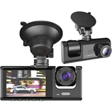 Siyah 1080P Araç Içi 3 Kameralı Yol Kayıt Kamerası G-Sensör ve Gece Görüş Özellikli BMW