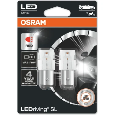 Osram Çift Duy Kırmızı 1016 LED Stop Ampulü Ledriving Sl 7528DRP.02B (2'li