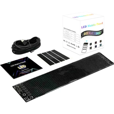 Beemen Matrix Esnek LED Panel 9*37CM Uzaktan Kumandalı Araç Camı Uyarı Paneli