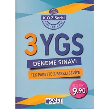 Özet Yayınları K.O.Z. Serisi Ygs 3 Deneme