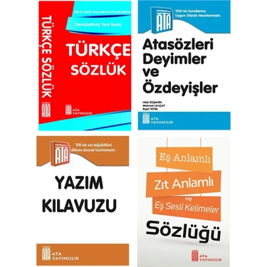 Ata Yayıncılık Türkçe Sözlük-Atasözleri-Yazım Kılavuzu-Eş Anlamlı,Zıt Anlamlı Ve Eş Sesli Kelimeler