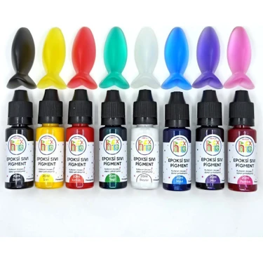 Hobiflex Epoksi Reçine Bazlı Sıvı Pigment Boya Transparan Set  20 ml x 8