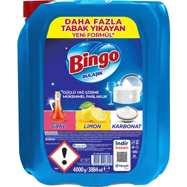 Bingo Sıvı Bulaşık Deterjanı 4 KG Limon