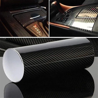 Meyzone 5D Karbon Fiber Folyo Ultra Parlak Hava Kanallı Araç Döşeme Kaplama 30 cm x 1 Metre Renk: