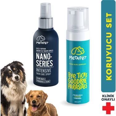 Metapet Köpeklere Özel Koruyucu Hijyen Paketi - Koruyucu Kuru Şampuan Ve Nano Series Yoğun Cilt