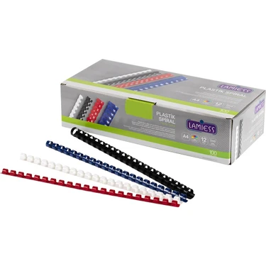 Lamiess 14 mm Plastik Spiral Mavi 100 Adet Ciltleme İşlemleri İçin