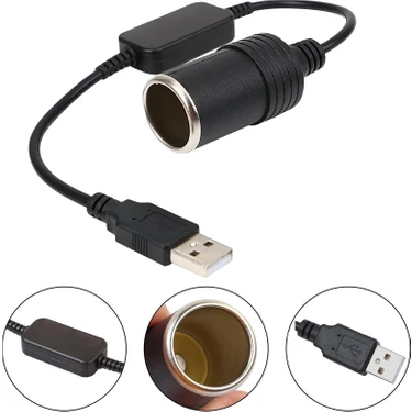 Monte Lua Usb 2.0 Siyah 5 Volt 2 Amper To 12 Volt 800Mah Araç Çakmaklığına