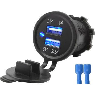 Ayt Powermaster IC-266C 28 mm Pano Tipi USB 8-32 Volt Giriş 5V 2.1 Amper Çıkış Araç Oto Çakmaklık