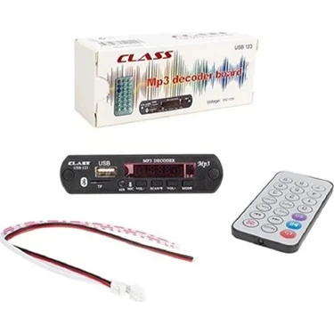 Derwell Class Bluetoothlu Araç Oto Teyp Dönüştürücü Modülü Mikrofonlu USB SD MP3 Çevirici