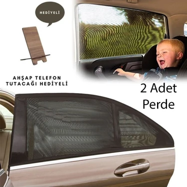 2 Adet Araba Yan Cam Perdesi Sineklik Araç Oto Güneşlik Örtü Perde