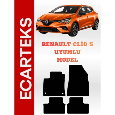 Ecarteks Renault Clio - 5 Uyumlu Halı-Velur Oto