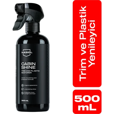 Nasiol Cabinshine Trim ve Plastik Korucuyu/Yenileyici-500ml-Plastik Yüzey,Torpido Parlatıcı