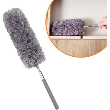 Roichill 140 cm Teleskopik Uzatılabilir Mikrofiber Yumuşak Başlıklı Gri Toz Alma Fırçası Toz