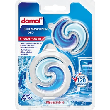 Domol Bulaşık Makinası Kokusu 2x6 ml Saf Tazelik 120 Yıkama Pratik Klipsli Tutucu