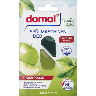 Domol Bulaşık Makinesi Kokusu, 60 Yıkama Yeşil Elma, 4