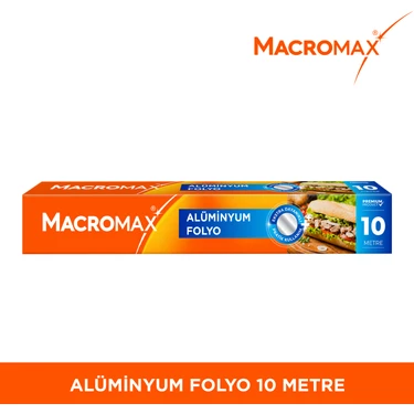 Macromax Alüminyum Folyo 10 Metre, Ekstra Dayanıklı, Isıyı Koruyan ve Eşit Dağıtan