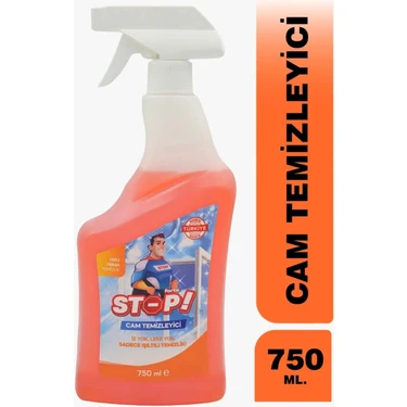 Stop Forte 750 ml Cam Temizleyici Sprey Türkiye Menşeli Leke Çıkarma Gücü ile Hızlı