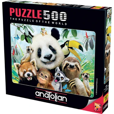 Anatolian 500 Parça Puzzle – Hayvanat Bahçesi Selfie, Orta Zorluk Seviyesi, Dayanıklı Mukavva,
