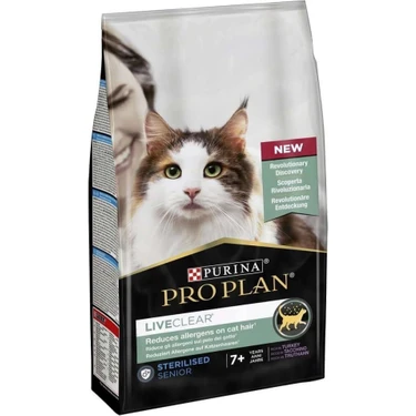 Pro Plan Live Clear Senior Sterilised Hindili Kısırlaştırılmış Yaşlı Kedi Maması 1,4