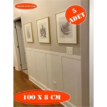 Iskandinav Duvar Çıtası 100CM x 8 cm (5 Adet) Çocuk Odası Duvar Dekorasyonu , Duvar