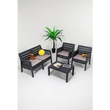 ModaLife Lara 2+1+1+S Bahçe Takımı  Balkon - Bahçe - Teras  Mobilyası /