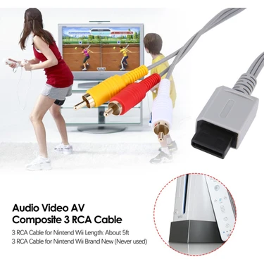 Feza Nintendo Wii ve Wii U Ile Uyumlu Av Görüntü Kablosu Sıfır
