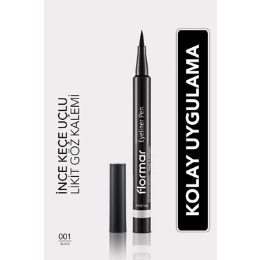 Flormar Yarı Mat Yoğun Pigmentli Suya Dayanıklı Hassas Uçlu Kalem Eyeliner