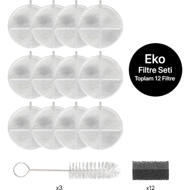 Xenon Smart Akıllı Su Pınarı Yedek Filtre 12'li Ekonomik Set (X8650 Modeli İle