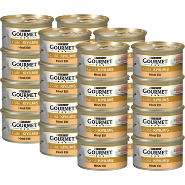 Gourmet Gold Kıyılmış Hindi Etli Konserve Yetişkin Kedi Maması 24 x 85