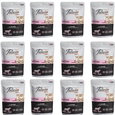 Felicia Tahılsız 85 gr Pouch Yavru Kuzu Etli Yaş Kedi Maması 12