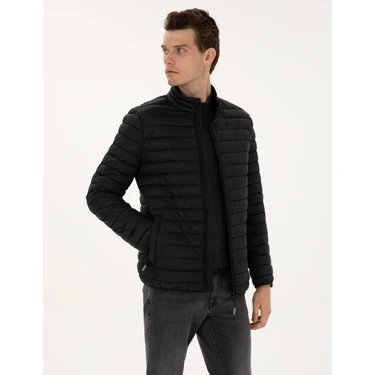 Pierre Cardin Erkek Siyah Mont