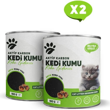 pawcarbon Kedi Kumu Koku Giderici Aktif Karbon 180 gr 2'li