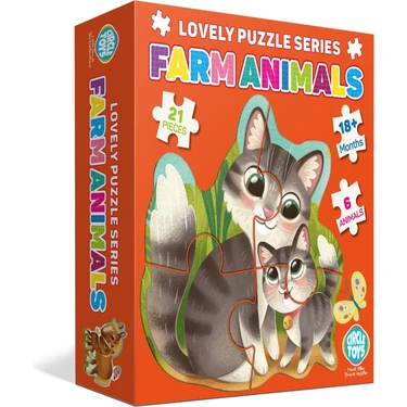 Circle Toys Lovely Puzzle Çiftlik Hayvanları 21 Parça Eğitici Oyun 2 - 4 Yaş Aralığına
