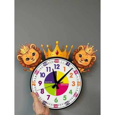 Karbonsoft Sevimli Aslan Temalı Montessori Çocuk Odası Eğitici Duvar