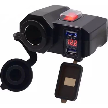 Autoline Motosiklet Çakmaklık/voltmetre/usb Şarj Soketi