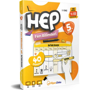 Hiper Zeka 2026 5. Sınıf Haftalık HEP Fen Bilimleri 40 Deneme | Elif