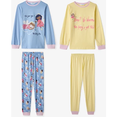 Penti Mavi Kız Çocuk Sleep Fairy Uzun KolluPamuklu 2'li Pijama