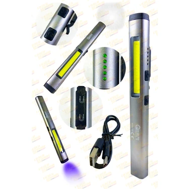 Lieber German Lieber German Arm 450 Lümen Şarjlı Mıknatıslı Ultra Viyole Mor Işıklı Şarjlı LED