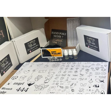 BGM Handpoke Dövme Seti Siyah Renkli Minimal Desenlerle Kendi Tarzını