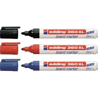Edding 360 XL Siyah-Mavi-Kırmızı 3'lü Paket Doldurulabilir Tahta Kalemi Yazı Tahtası